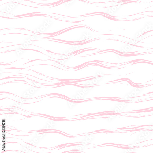 Pattern brush stripe seamless design for wallpaper, fabric print and wrap paper. Horizontal pink stripes.