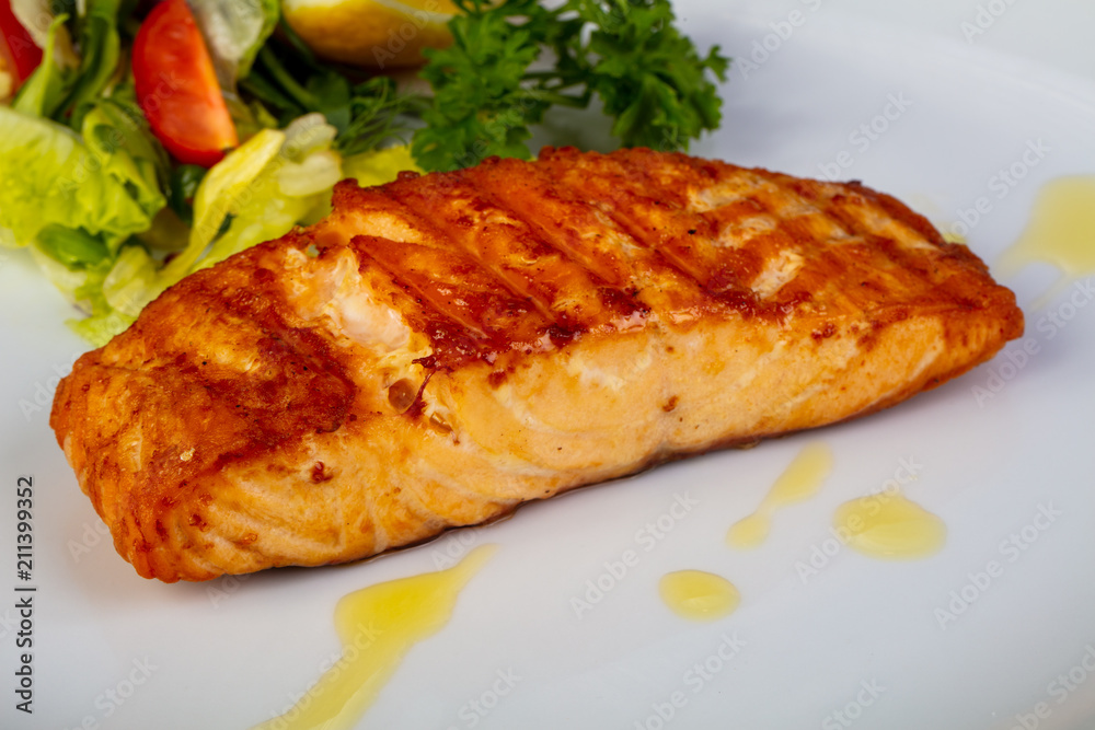 Tasty grilled salmon