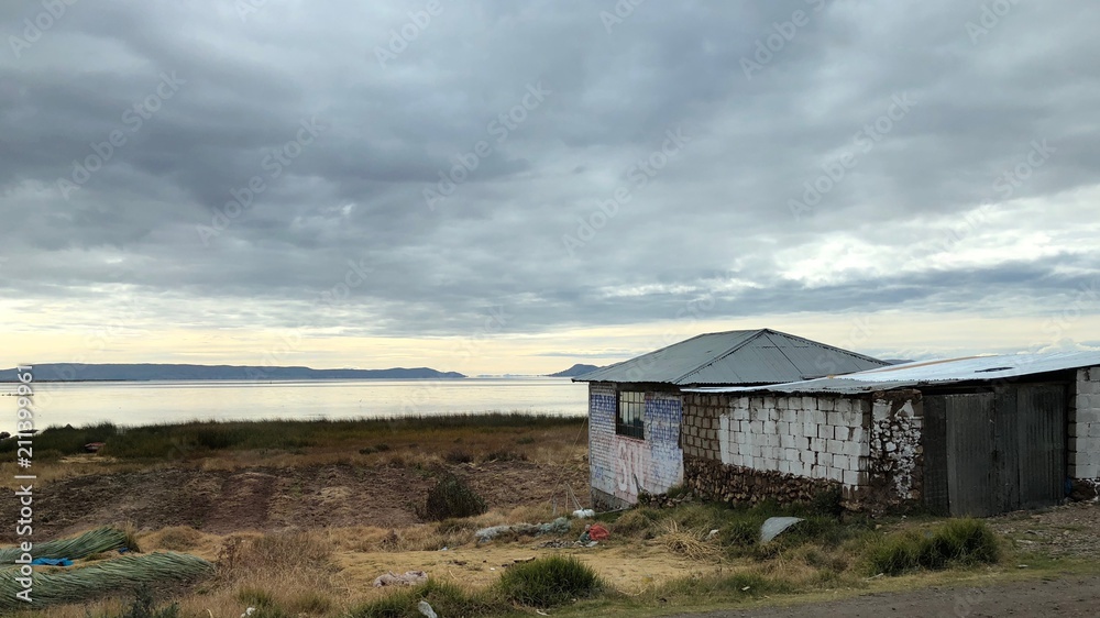 Scenery around Lake Titicaca at Puno, Peru