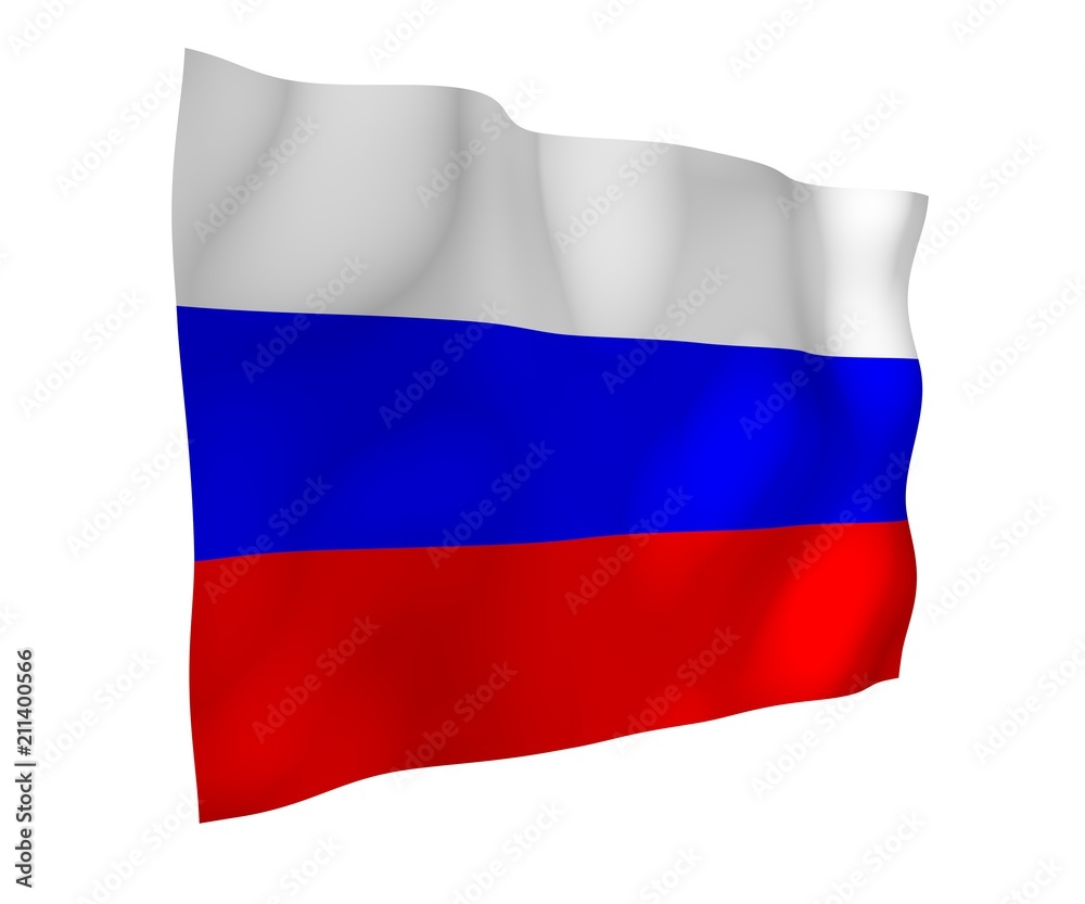 Waving flag of the Russian Federation. The National. State symbol of the Russia. 3D illustration Waving flag of the Russian Federation. The National. State symbol of the Russia. 3D illustration
