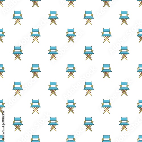 Cinema director chair pattern seamless repeat in cartoon style vector illustration