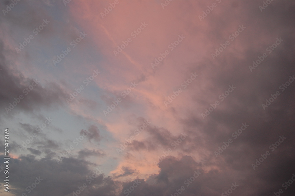 Pink and gray clouds