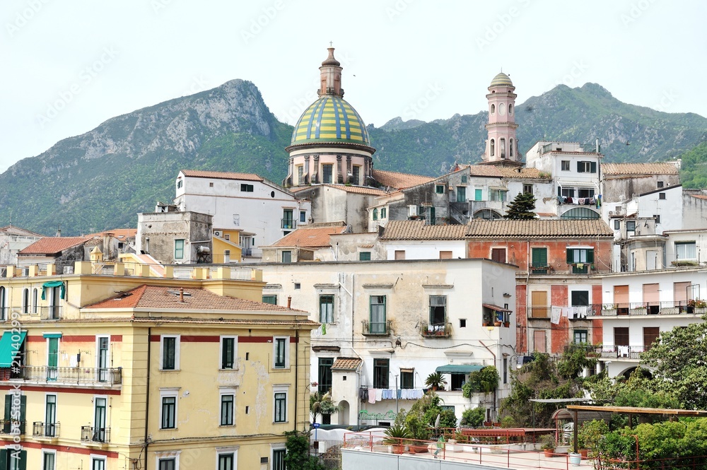 Panoramic view of St. John's Cathedral in Vietri Sul Mare-Amalfi