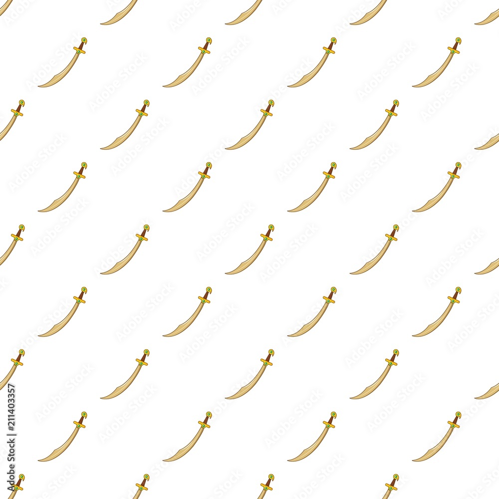 Scimiter sword pattern seamless repeat in cartoon style vector illustration Scimiter sword pattern seamless repeat in cartoon style vector illustration