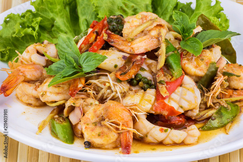 Thai seafood salad spicy