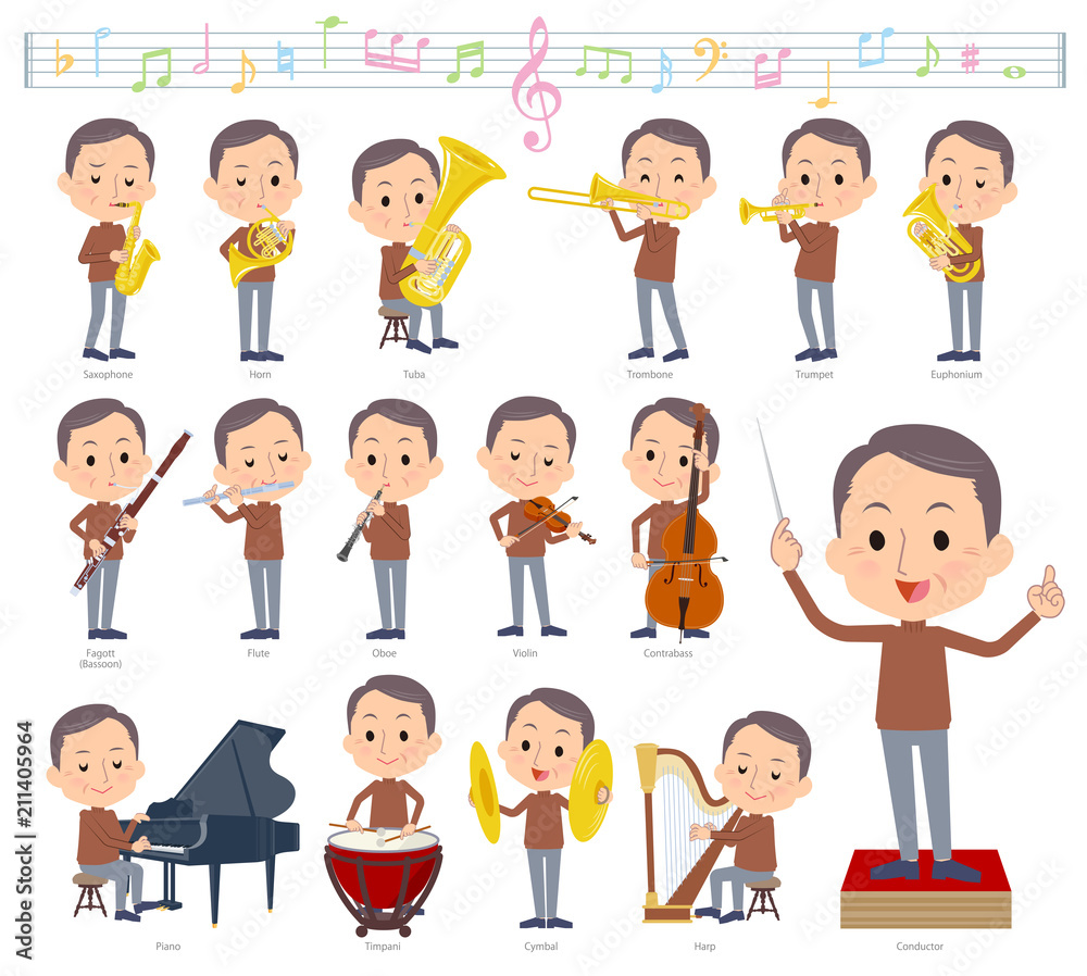 Brown high neck Middle aged men_classic music Brown high neck Middle aged men_classic music