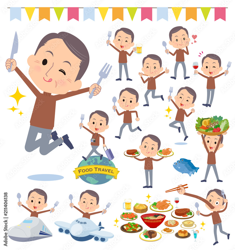 Brown high neck Middle aged men_food festival Brown high neck Middle aged men_food festival