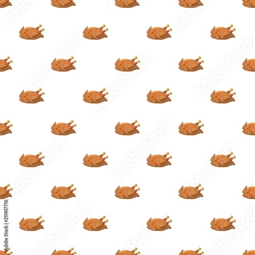 Fried chicken or turkey pattern seamless repeat in cartoon style vector illustration