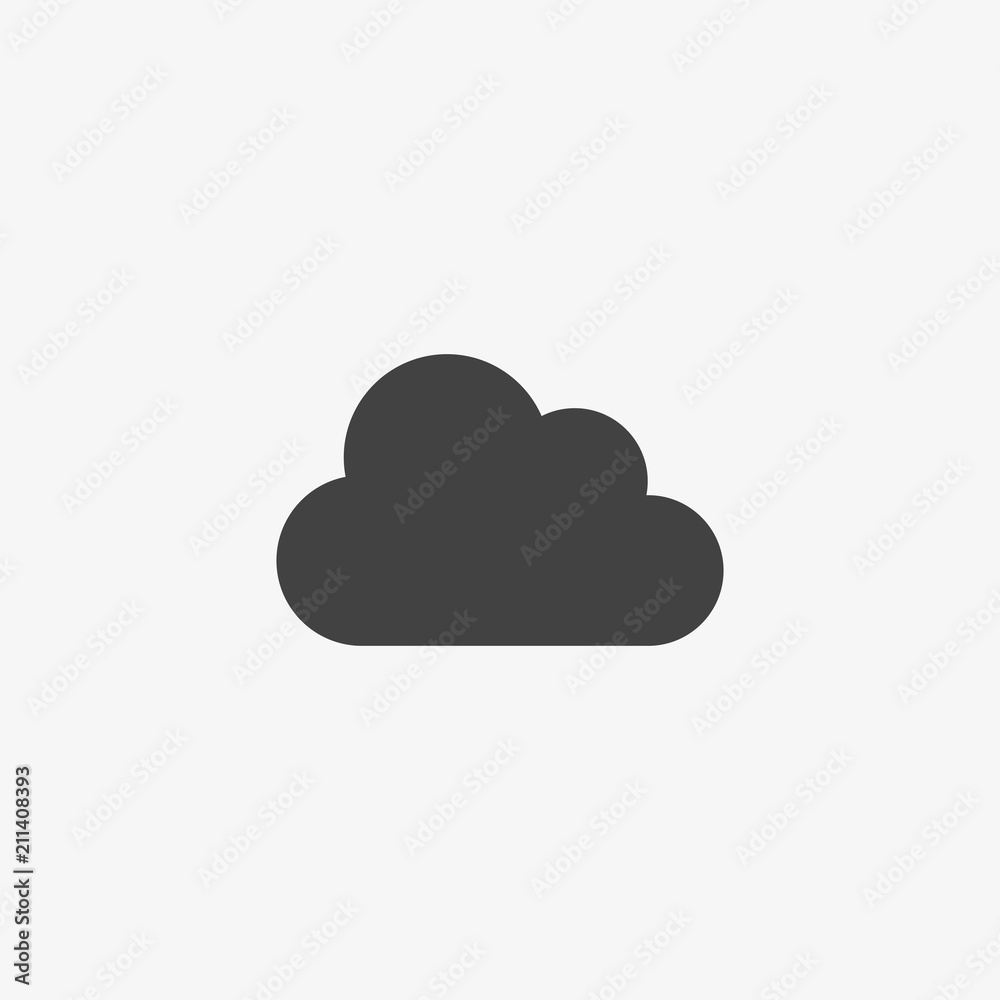 Cloud Icon in trendy flat style isolated on grey background. Vector illustration, EPS10. Cloud Icon in trendy flat style isolated on grey background. Vector illustration, EPS10.