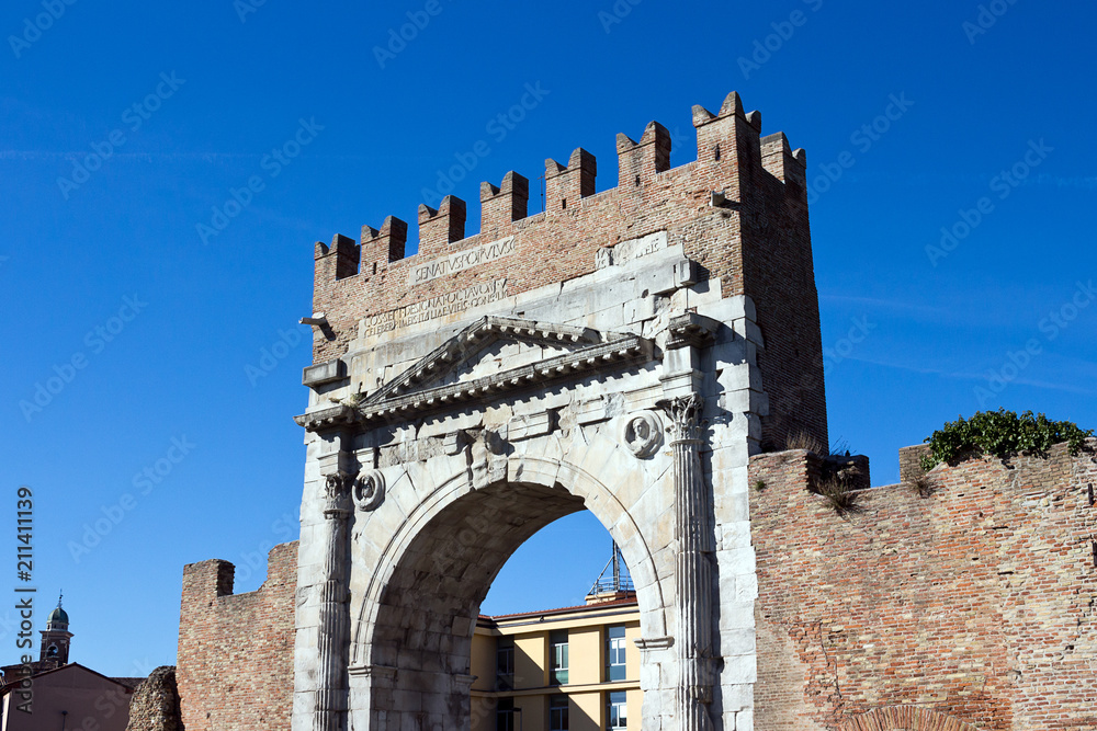 Rimini - The Arch of Augustus  was dedicated to the Emperor Augustus by the Roman Senate. Emilia-Romagna
