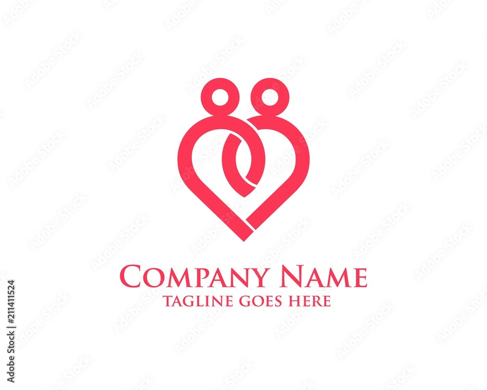 Obraz premium Pair P love logo