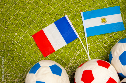Flags of Argentina and Fran...