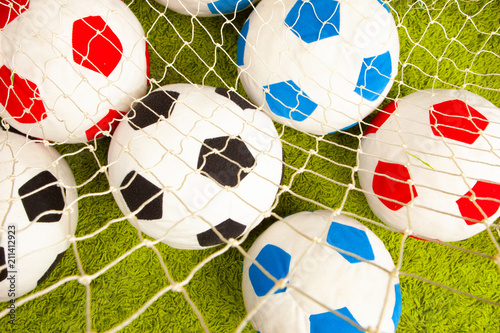 Balls on the football field...