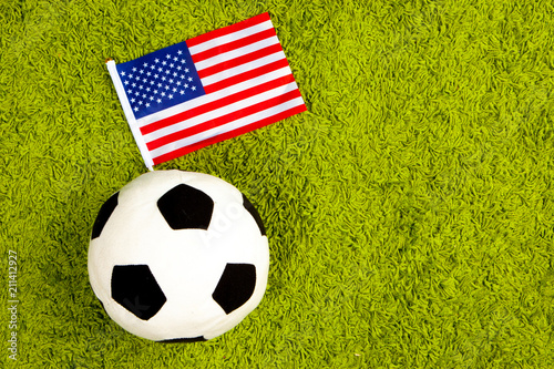 Soccer ball with the flag o...
