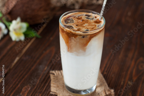 Iced coffee with coconut milk © filirochka