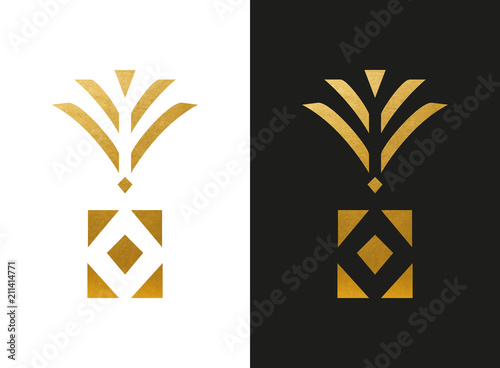 Golden Pineapple Shape. Unique.