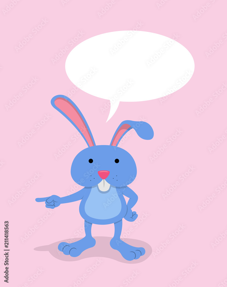 Cartoon rabbit with speech bubble