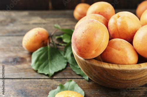 ripe apricots close-up