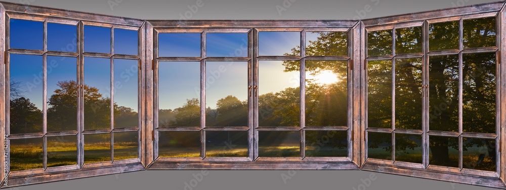 Fototapeta piękny widok z okna na naturę