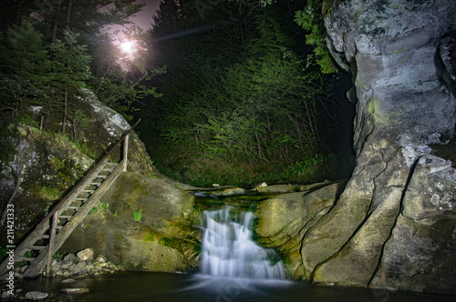 Waterfall at night