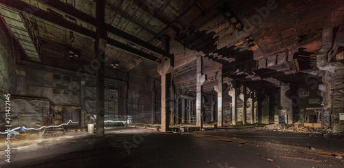 Giant abandoned after a fire in an old industrial laboratory