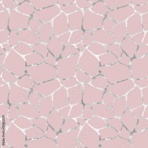 Abstract geometric silver o...
