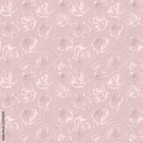 Rose flowers gold ornament. Seamless pattern