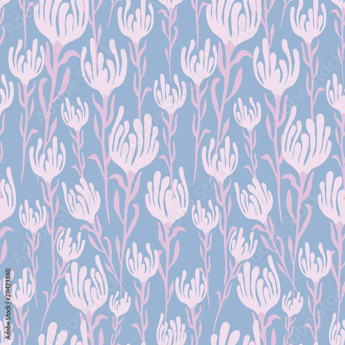 Vector seamless pattern with floral ornament. Colorful background for fabric, wallpapers, gift wrapping paper, scrapbooking.