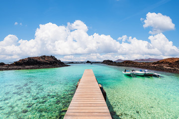 Sierkussen Canarische Eilanden Houten steiger Isla de Lobos  © vallefrias