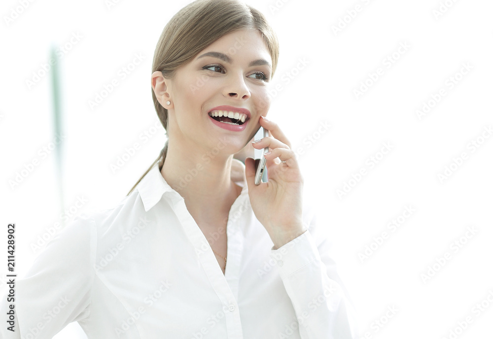 closeup of business woman talking on the phone. closeup of business woman talking on the phone.