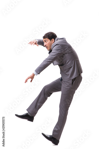Canvas-taulu Young puppet businessman isolated on white background