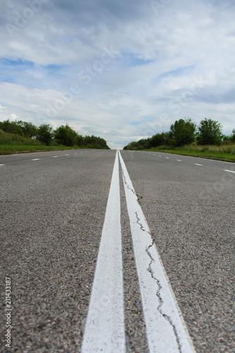 Deserted country asphalt highway