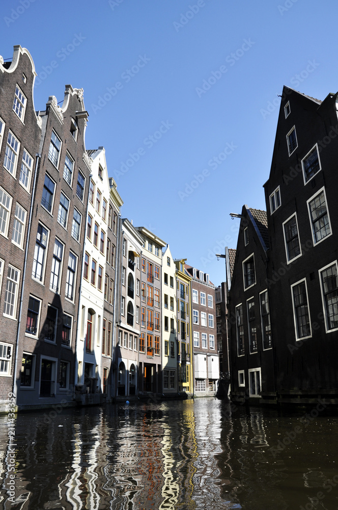 Dutch houses close-up on the channel