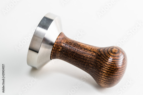 Espresso coffee tamper used to make cafe beverages like cappuccino latte short white