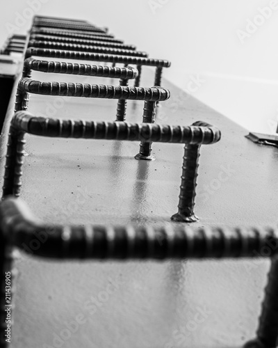 An old steel ladder on a decomissioned United States Navy battleship photo