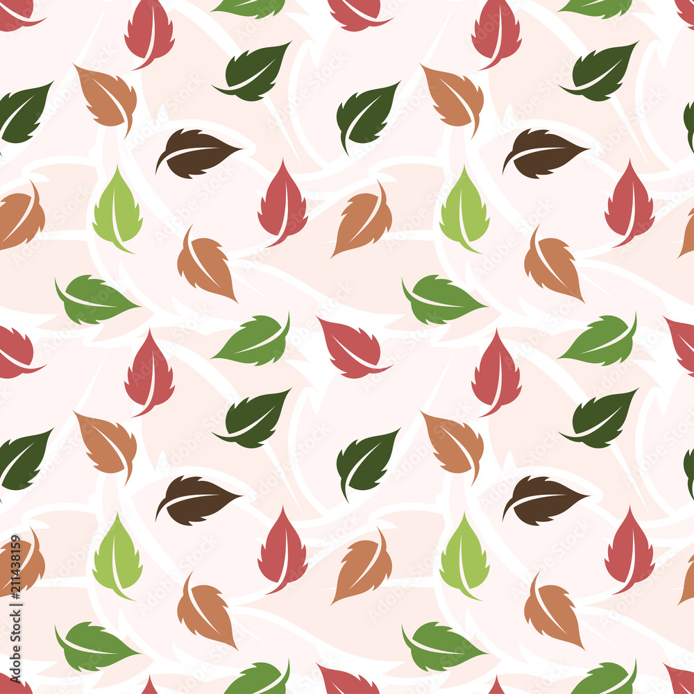 Seamless Pattern Colorful Repeated Green Leaf Nature Seamless Pattern Colorful Repeated Green Leaf Nature
