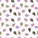 Seamless Pattern Colorful Repeating Leaf Nature