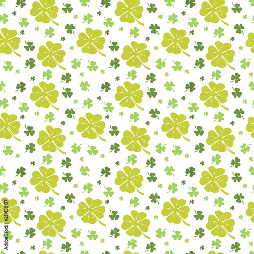 Seamless Pattern Clover Repeatable Green Leaf Nature