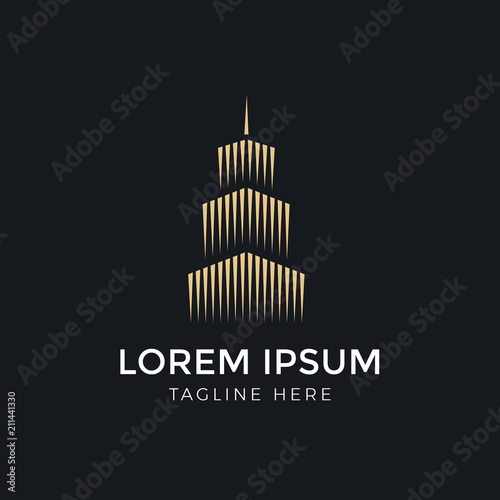 Logo template real estate, apartment, bulding, condo, house, rental, business. brand, branding, logotype, company, corporate, identity. Clean, modern and elegant style design