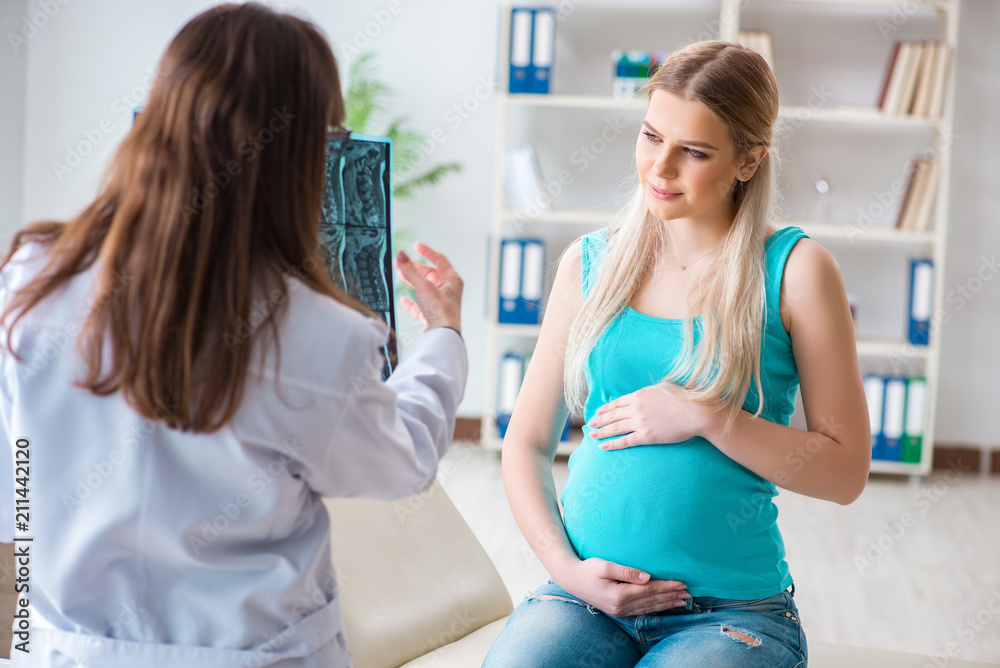 Obraz premium Pregnant woman at regular pregnancy check-up