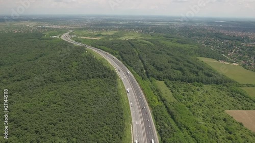 Aerial shot of motorway, freeway photo