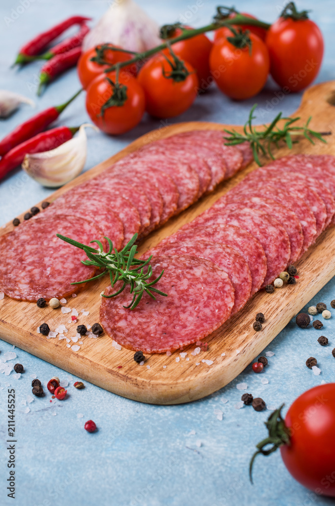 Thin slices of salami Thin slices of salami