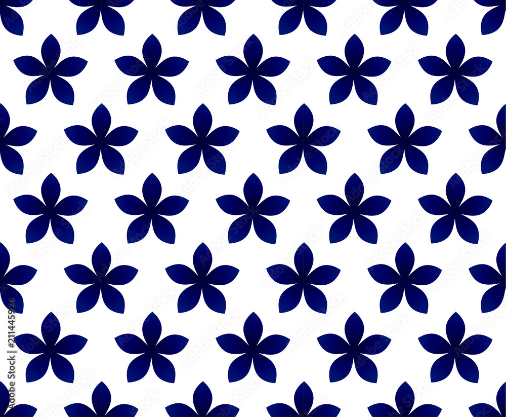 blue flower seamless pattern