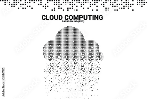 Cloud computing data transformation from pixel. technology concept