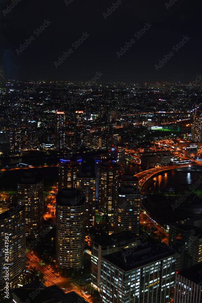 横浜ランドマーク夜景 (Night view from Round-mark Yokohama)