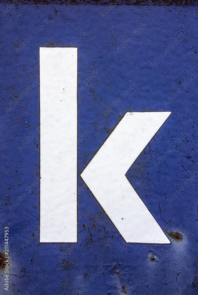 Fototapeta premium Written Wording in Distressed State Typography Found Letter K