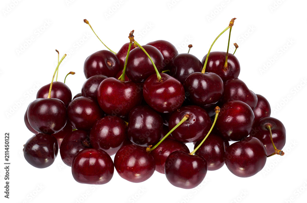 Sweet ripe cherry isolated on white background Sweet ripe cherry isolated on white background
