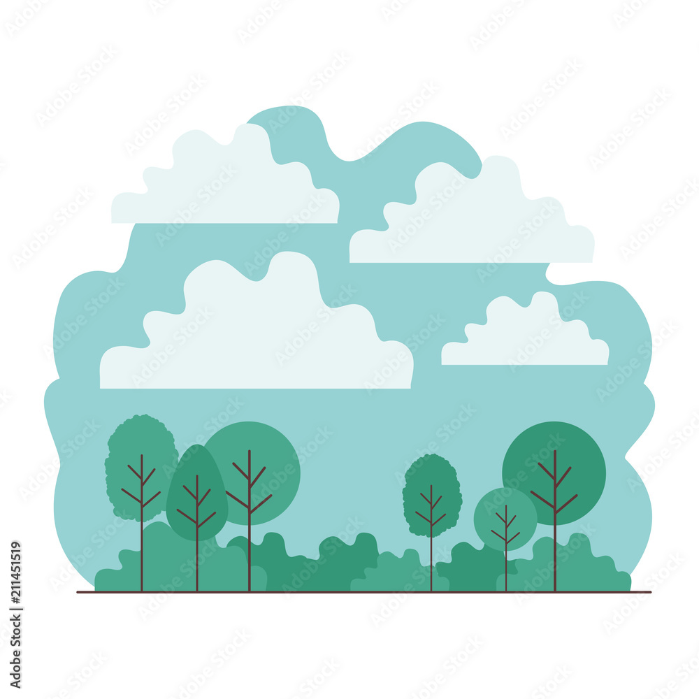 Obraz premium forest landscape scene icon vector illustration design