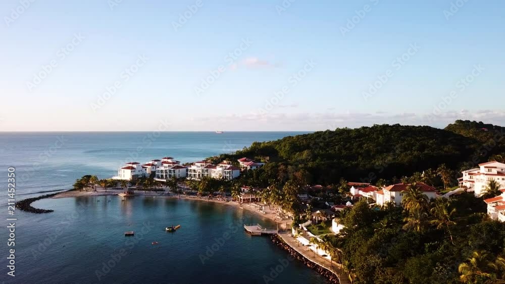Aerial 4K shot of a beautiful Carribbean Bay Aerial 4K shot of a beautiful Carribbean Bay