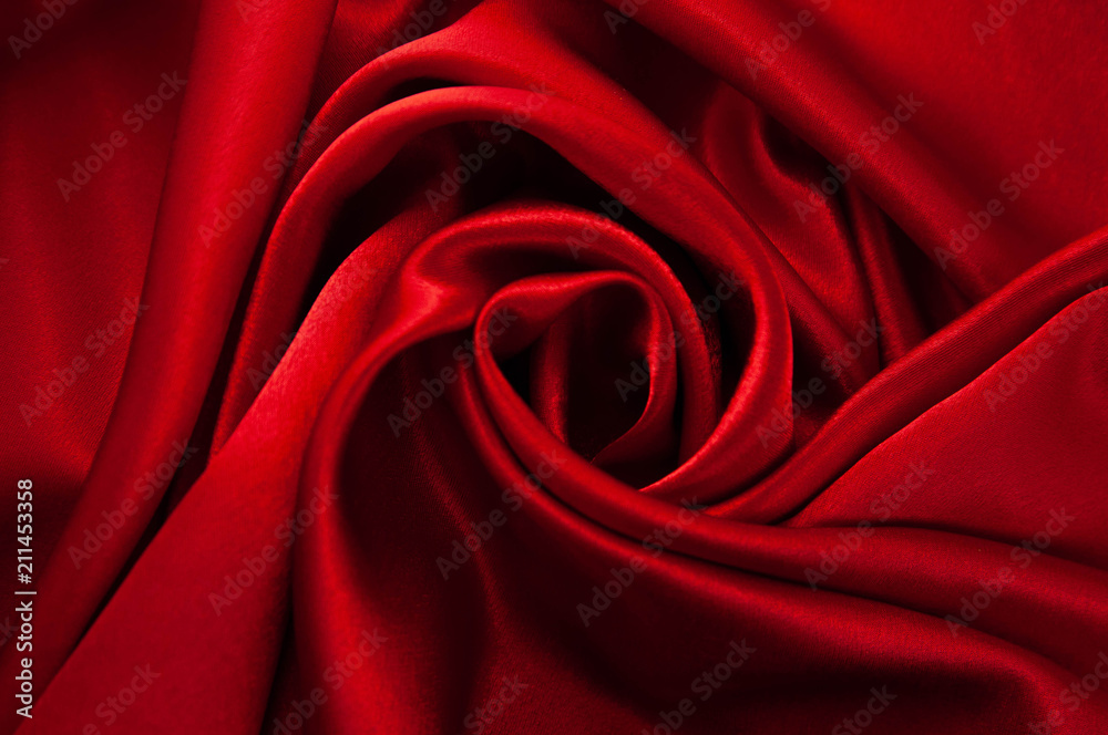 Obraz premium Abstract silk luxury background, piece of cloth, deep red cloth texture